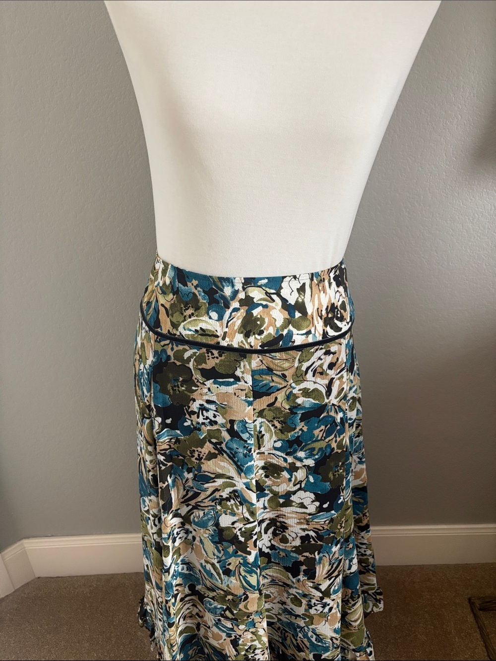 Emma James A-Line Skirt in Teal, Olive, Navy, and Cream